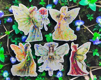 Mini Fairy Sticker Set, Holographic and Water Resistant
