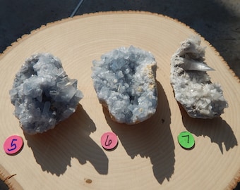 CELESTITE CRYSTAL Free Form CLUSTER Geode For Multiple Purposes – Chakra Healing Crystal For Special Occasion Gift