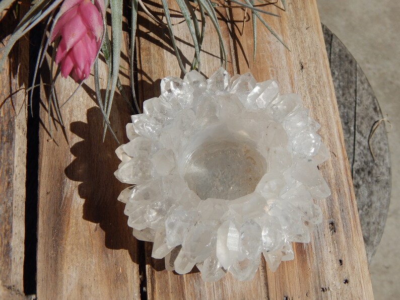 Crystal Quartz Cluster Candle Holder Etsy