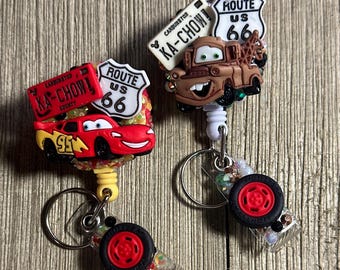 Disney Inspired Cars, Route 66 Badge Reel – Retractable ID Badge Holder, Custom Nursing Badge Reel, Hospital Work Badge, Nurse Gift