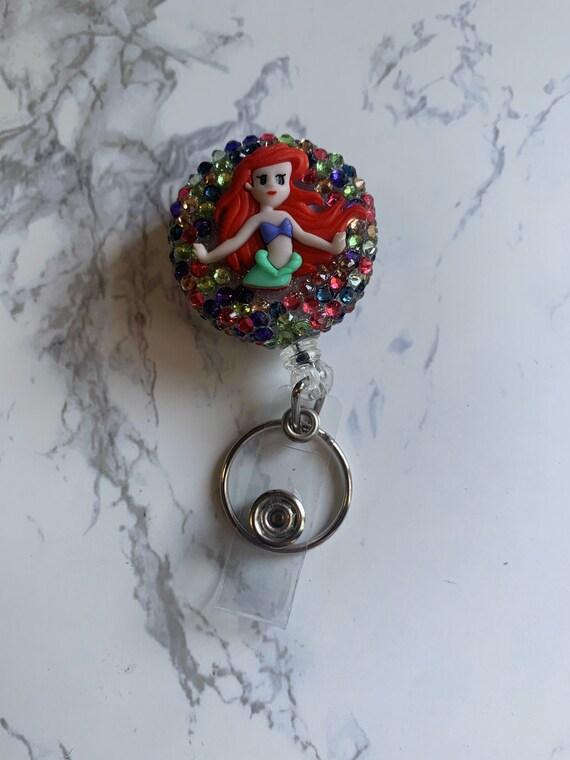Ariel The little mermaid lot of 3 work Retractable Reel ID Badge Holder nurse