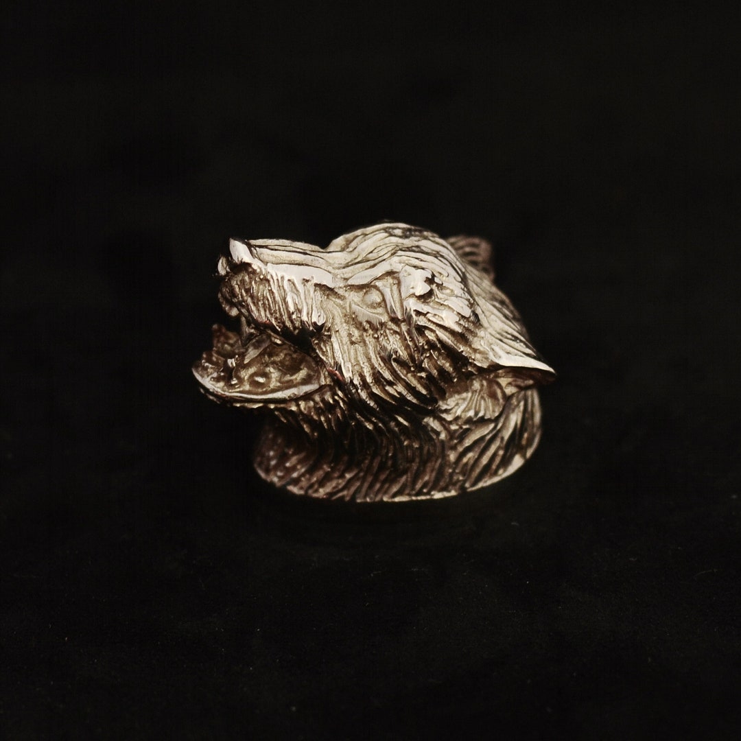 Wolf Gold or Silver Knife Pommel for Custom Knife Making Etsy