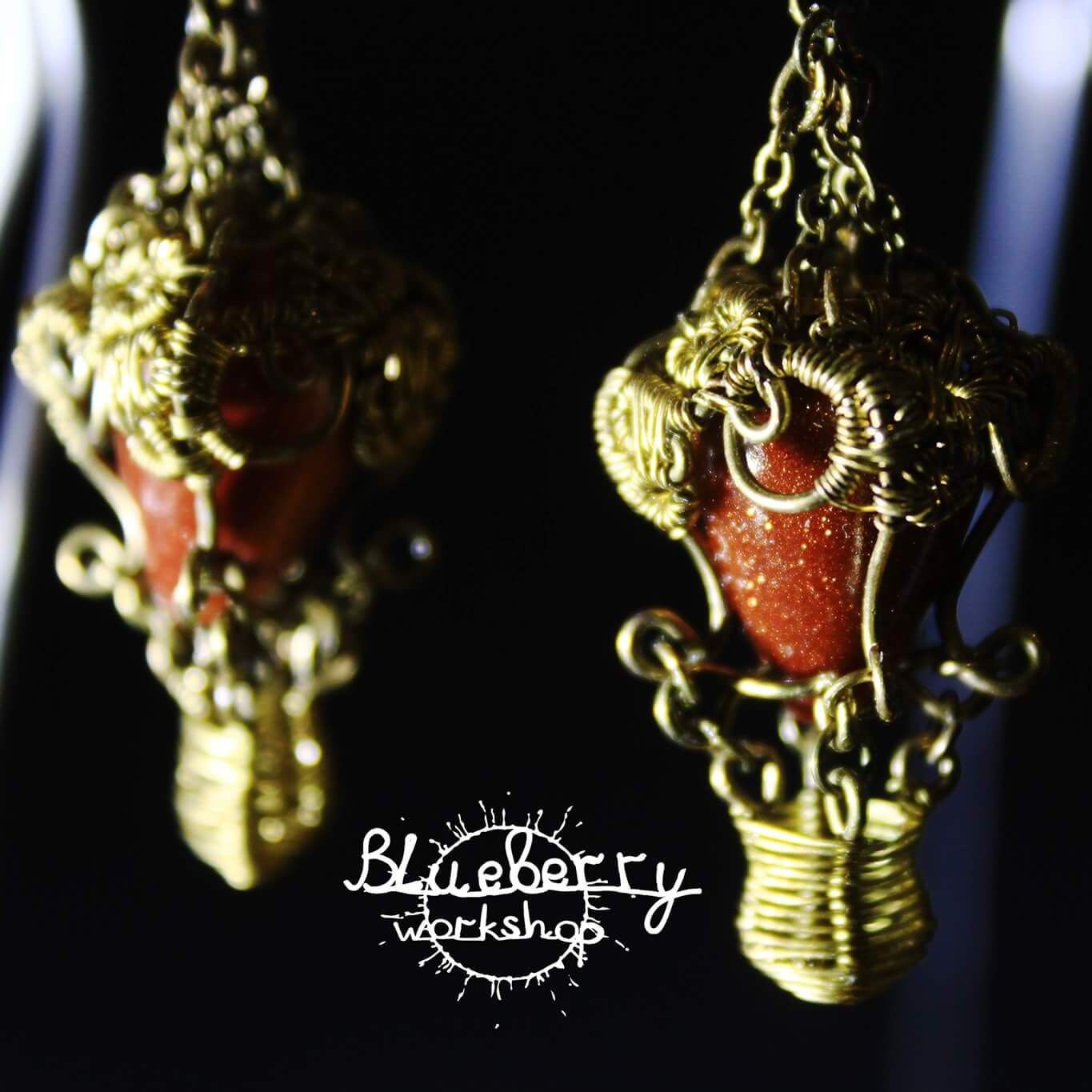 Aventurine earrings Copper wire wrapped earrings Bohemian Etsy