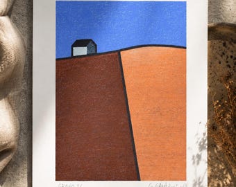 Grain 26 - Giulio Santoleri - Minimalistisch abstract landschap - Handgeschilderde print