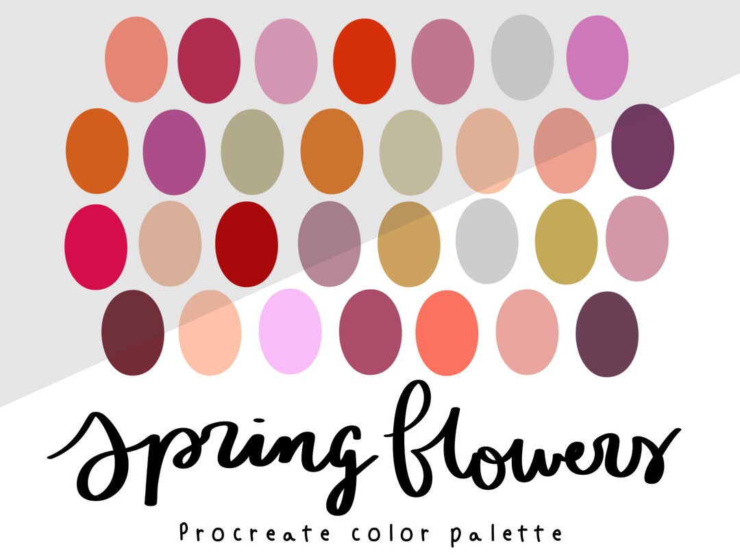 Pro Create Spring Color Palette Spring Flowers Procreate Color Palette - Etsy