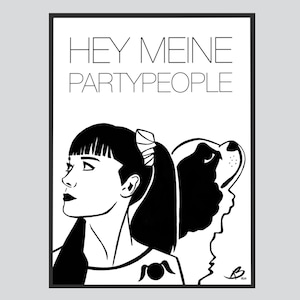 Poster, Poster, Larissa Riess, Vilma, Art Print, Zwart Wit, Zwart en Wit, Interieur, Muur, Muur, Fanart, Pop Art