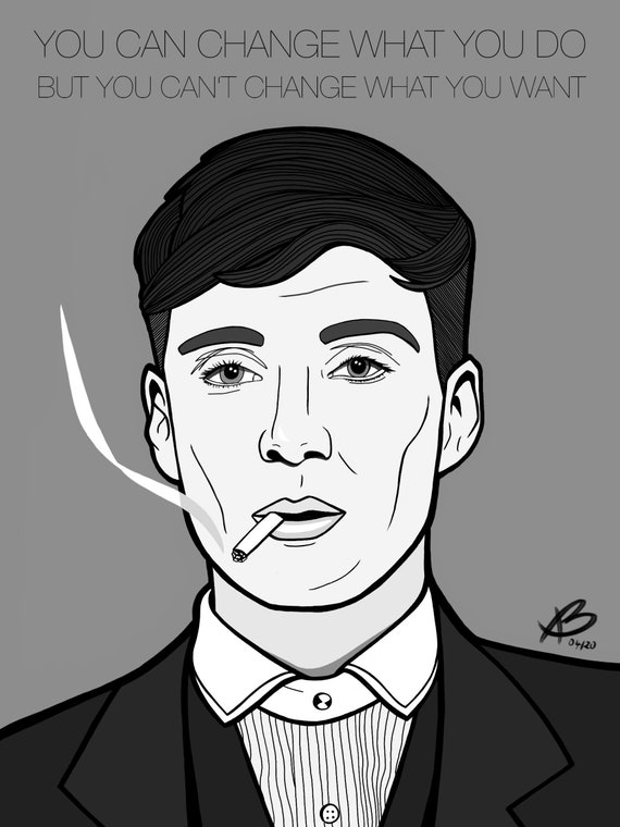 drawing poster gift Peaky Blinders Tommy Shelby Cilian Murphy PRINT ...