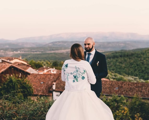 Cazadora vaquera para novias rocker | Etsy España