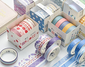 5 pcs Basic Decoration Washi Tape | 10 Types | cute style washi tape kids washi tape decorative tape planner supplies, diy tape | KS-RT-678