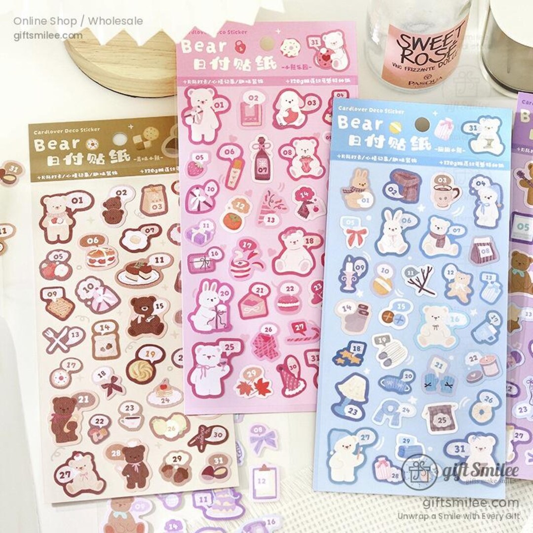 4 Types | Bear Waltz Stickers | Kawaii, Collage Journaling, Journaling ...
