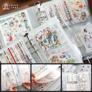A4, A5, A6 Livro de armazenamento de adesivos, organizador de adesivos, armazenamento de papelaria, armazenamento de fotos, organizador de scrapbook, livro de adesivos | 27 tipos, SA-2738