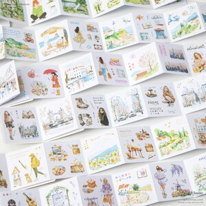 6 types | Livre d'images Good Day Travel | Livre d'autocollants, chutes de journaux indésirables, papeterie kawaii, décalcomanies déco, outil de création | C418-6 | KS-SA-3786