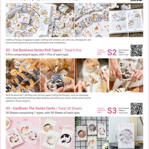 4 Arten Mgcity Cat Alltag Washi Tape Planer, Kalendergestaltung, koreanisches Briefpapier, Set zum Kartenbasteln, Geschenkbox B308-2 KS-RT-1365 Bild 10