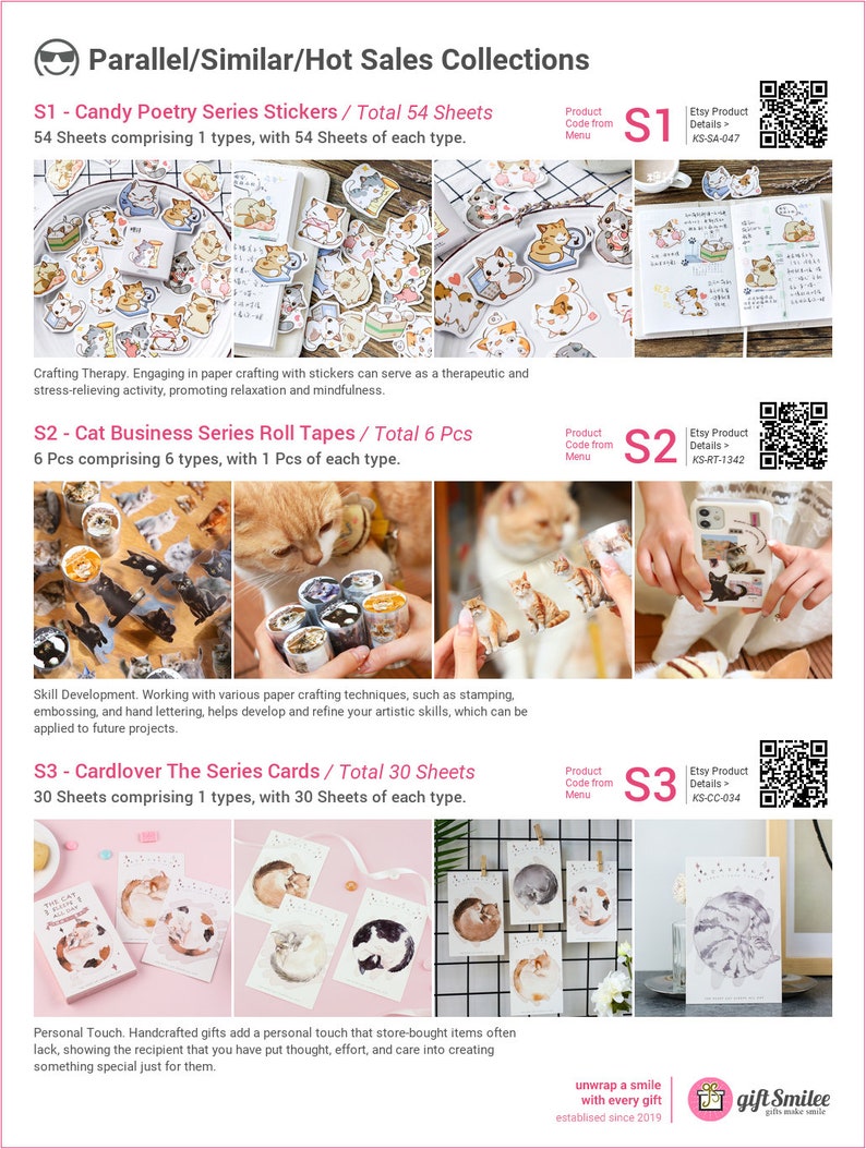 4 Arten Mgcity Cat Alltag Washi Tape Planer, Kalendergestaltung, koreanisches Briefpapier, Set zum Kartenbasteln, Geschenkbox B308-2 KS-RT-1365 Bild 10