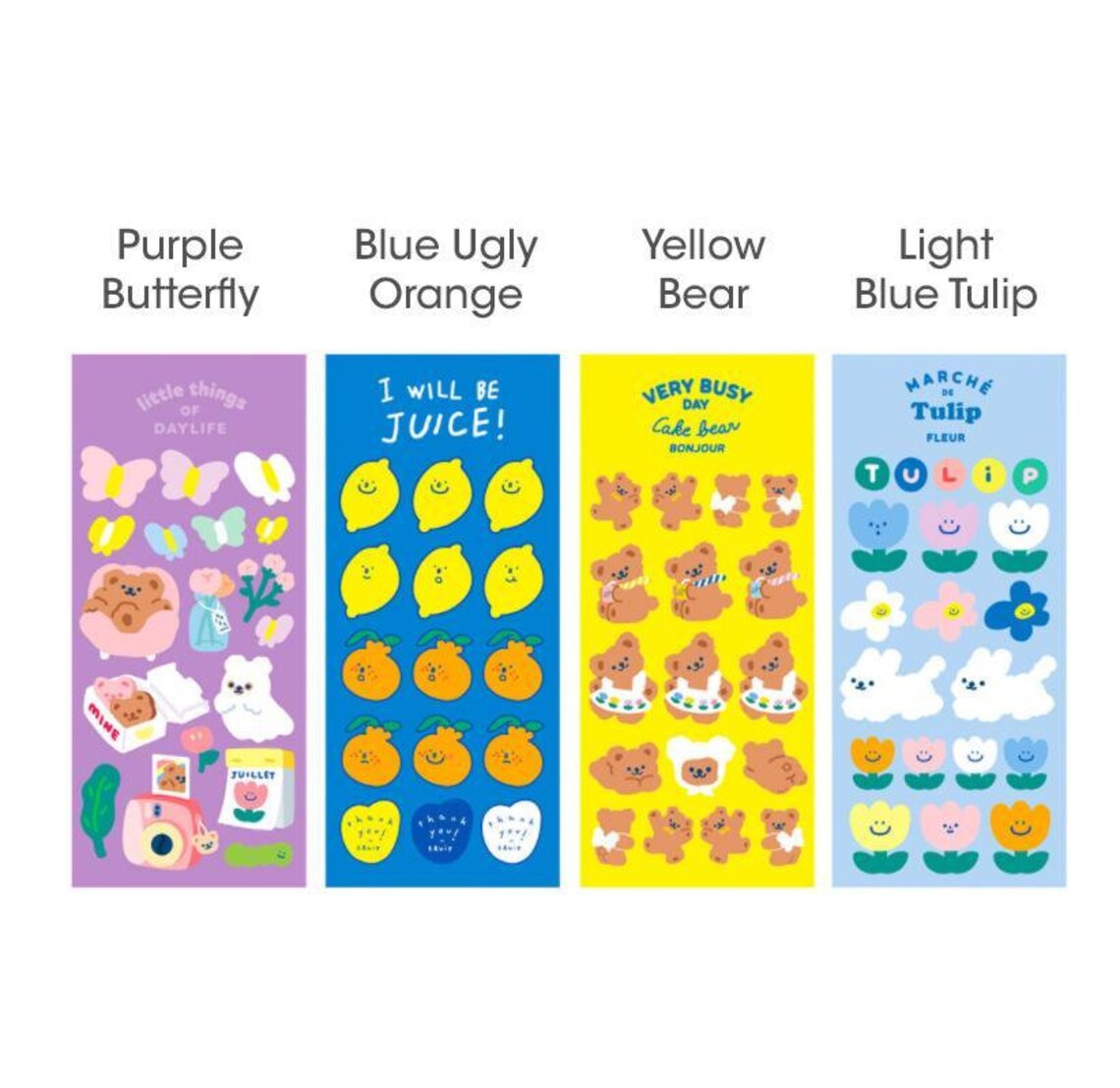 Milkjoy Butterfly Bear Series Stickers 4 Types Journal Etsy