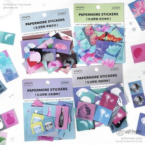 4 Arten | Papermore Papermore Aesthetic Sticker Sheets Für Scrapbooking & Journaling | Sticker Packs, Reisezubehör | C418-23 | KS-SA-3910
