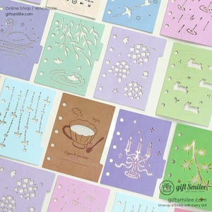 4 Types | Stencil Set Planner Divider M5 Loose-leaf Dividers | planner accessories, planner bookmark, agenda dividers | C418-45 | KS-MX-056