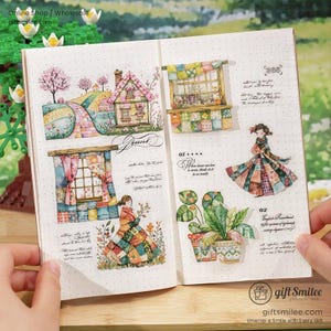 6 Arten | Guten Tag Stitching Die Welt | Aufkleber, Clip-Art-Zubehör, Geburtstagsmaterial, Geburtstagsjournal, tägliches Zubehör | C418-6 | KS-SA-3787