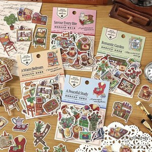 4 Arten | In Erinnerungen schwelgen | Aufkleberpakete, Geschenk zum Segen, Reisebuch Ephemera, Tagebuchzubehör, Journaling für Kinder | C418-1 | KS-SA-3762