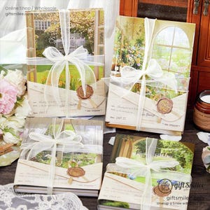 4 tipos / Set de regalo de diario de tapa dura Miss Time Vintage Garden / Tapa dura, envoltorio para niña, obras de arte, kits de diario basura / C418-24 / KS-NB-419