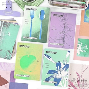 4 Tipi / Collezione di carta decorativa Papermore Papermore - 50 fogli di carta per scrapbooking vintage unica / Libro di materiali / C418-24 / KS-CK-1154