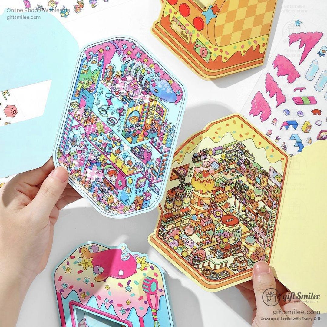 4 Types | Papermore 3D Kawaii Pop-up Miniature | Stickers, Erin Condren ...
