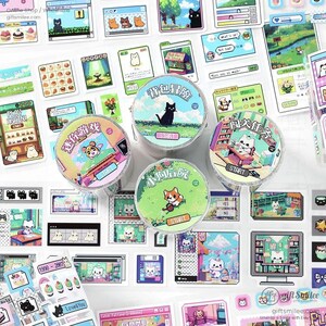 4 soorten | Pixeleiland Infeelme | Stanstape, scrapbooking, cadeau voor vrouwen, journaling, vintage plakboek | C418-6 | KS-RT-1536