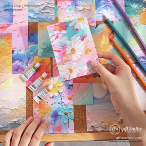 6 Arten | Guten Tag Buntes Künstlerisches Ölgemälde | Sticker, Stundenplan, Planer, Planer, Geburtstagsgeschenk, bujo kit | C418-26 | KS-SA-3928