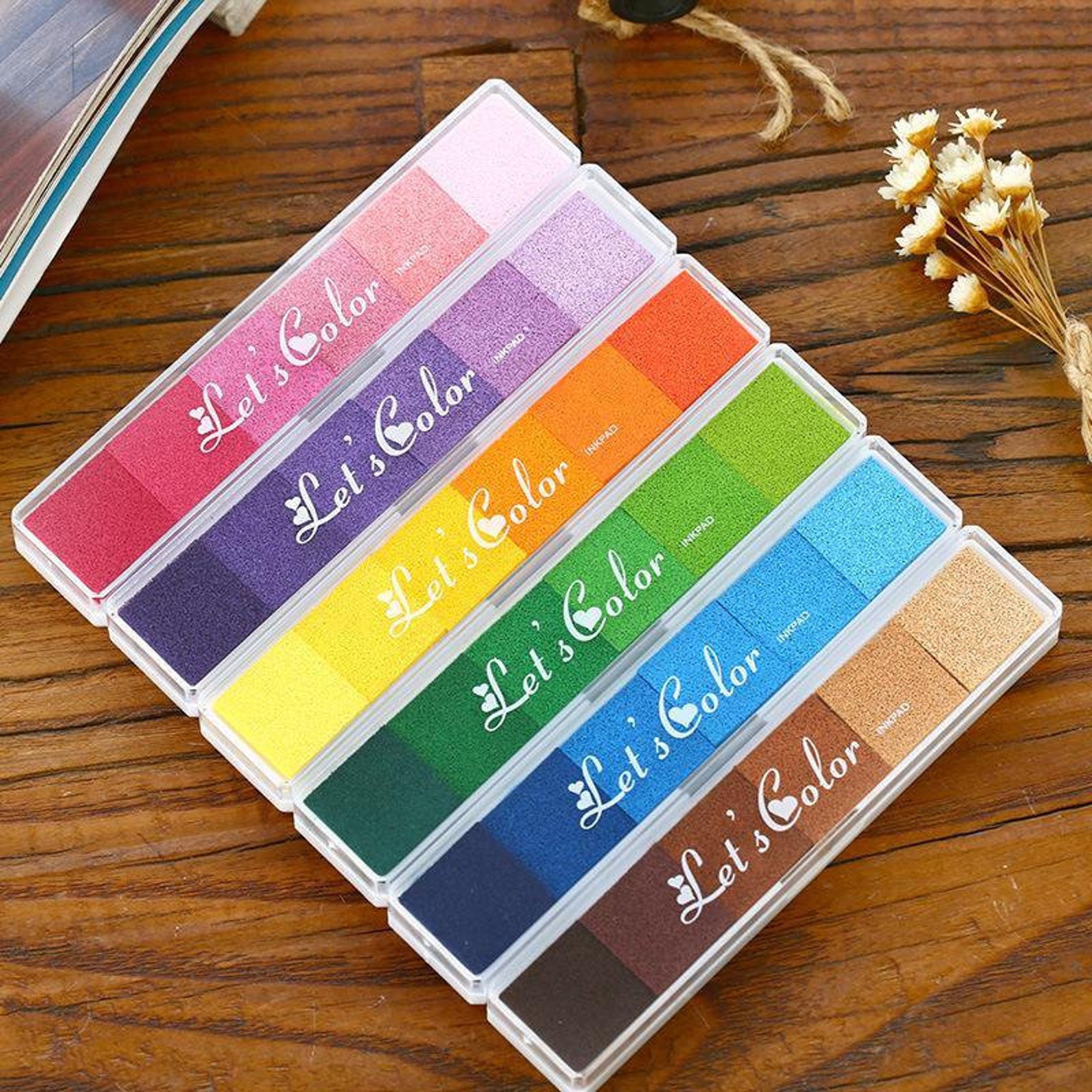 Long Gradient Color Ink Pads 6 Types Pigment Ink Pad Etsy