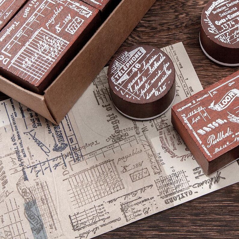 8 Types ink stamps card making stamps KS-WS-124 Moking Fragment Mark Series Stamps rubber stamps wooden stamps scrapbooking stamps