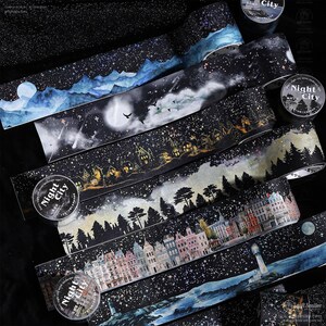 6 soorten | Tomatenmeisje City Under The Stars | Tapes op rol, notitieboekje, schrijfwaren voor kinderen, planner, verpakkingsaccessoires | C418-6 | KS-RT-1538