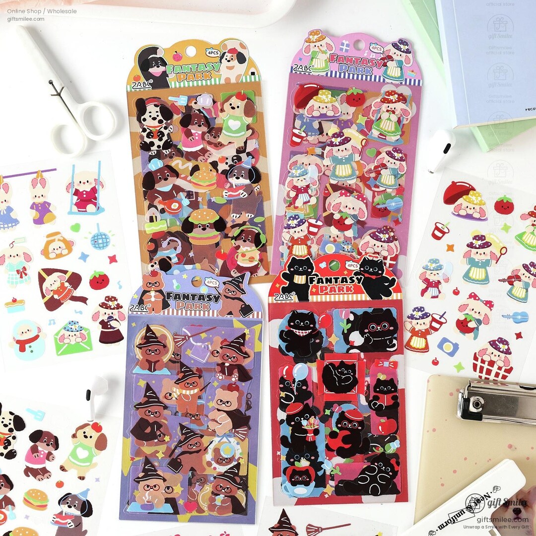 4 Types | Fantasyland Stickers | Daily Life, Floral Tag Sticker ...