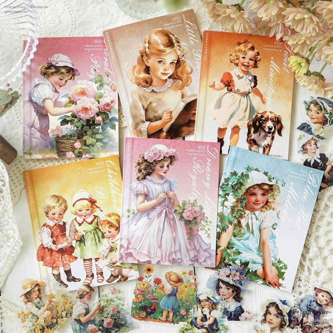 6 Types | Nostalgic Victorian Illustration Sticker Packs | Retro, Deco ...