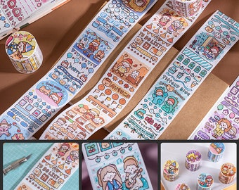 Yu Series Tapes,planner suipplies,cartoon decals,gift wrapping,girl friend,romantic gift,paper art,gift stationery,bullet journal set,RT-914