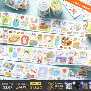 4 soorten | Cardlover Hallo, ik ben hier | Washi Tape, logboekproject, studentenbenodigdheden, plakband, vriendin, dagelijks leven | C418-6 | KS-RT-1541