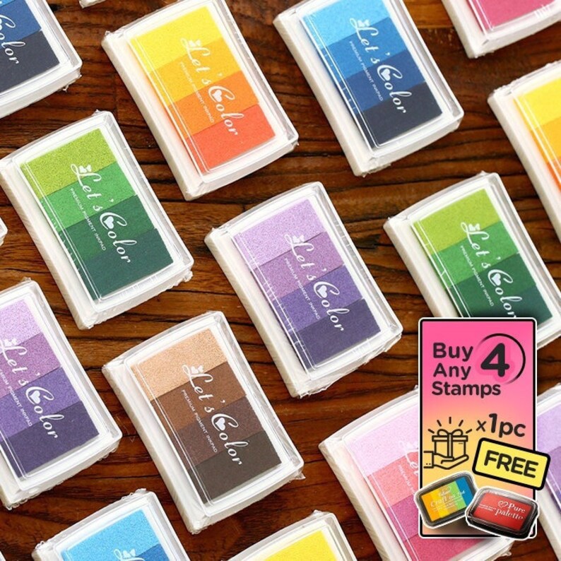 Gradient Color Ink Pads 6 Types Color Pigment Crafts Etsy