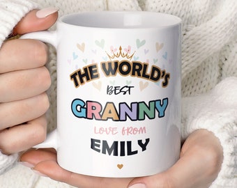 Personalised Name Gift Mug For Nanny From Grandchilds For Mothers Day, Grandma Birthday Coffee Mug Gift TIS159