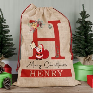 Personalised Christmas Santa Sacks, Kids and Adults Santa Stocking With Custom Name, Christmas Gift CB009