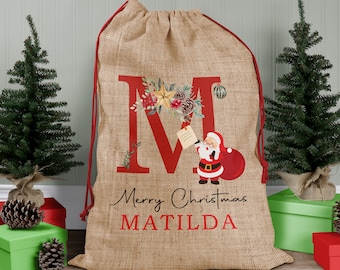 Personalised Santa Sack, Custom Name Christmas Sack, Christmas Stocking, Christmas Eve Santa Bag, Christmas Gift, Christmas Girl CB003