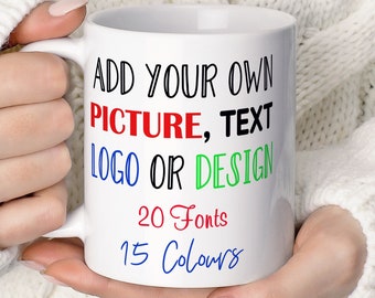 11Oz Custom Text Mug • Personalised Mug With Your Own Message • Custom Mug Gift For Him • Text Printed Mug • Mug Gift