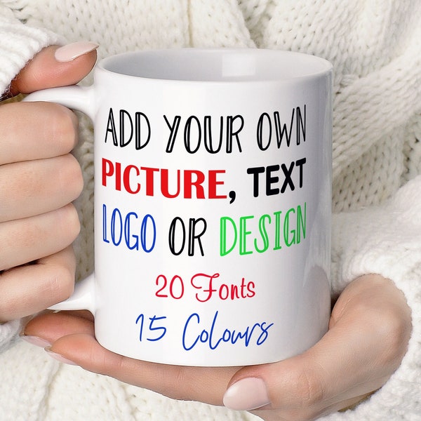 11Oz Custom Text Mug • Personalised Mug With Your Own Message • Custom Mug Gift For Him • Text Printed Mug • Mug Gift