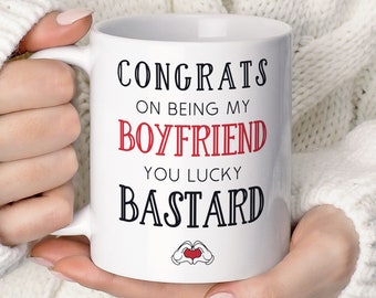 Congrats On Being My Boyfriend • Funny Valentines Gift  • Valentines Gift For Him • Anniversary Mug • Valentines Mug Gift TIS122