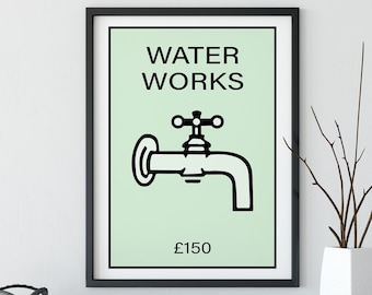 Water Works Wall Print For Bathroom • Bathroom Wall Art • Funny Bathroom Print • Water Works Sign • Funny Home Decor • Gallery Wall • IWP043