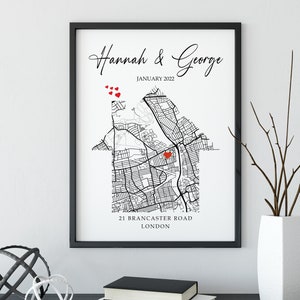 New Home Gift • New Home Map Print • Custom House Warming Gift • Valentines Gift For Boyfriend • Moving New Home Gift • Decor IWP033