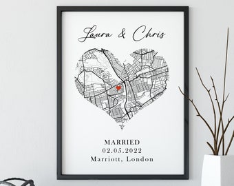 Personalised Engagement Gift • Engagement Gift • Custom New Home Gift • Location  Map Print • Custom House Warming Gift IWP031