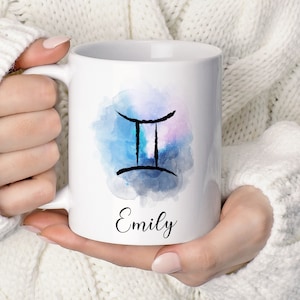 Personalised Gemini Mug Gift for Birthday, Star Sign Zodiac Mug, Horoscope Mug Gift for Birthday in May, June Birthday TIS094
