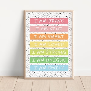 Girl Affirmations Wall Decor • Nursery Prints For Girls  • Baby Girl Wall Art • Colorfull Affirmation Prints For Girls • Playroom • NWP010