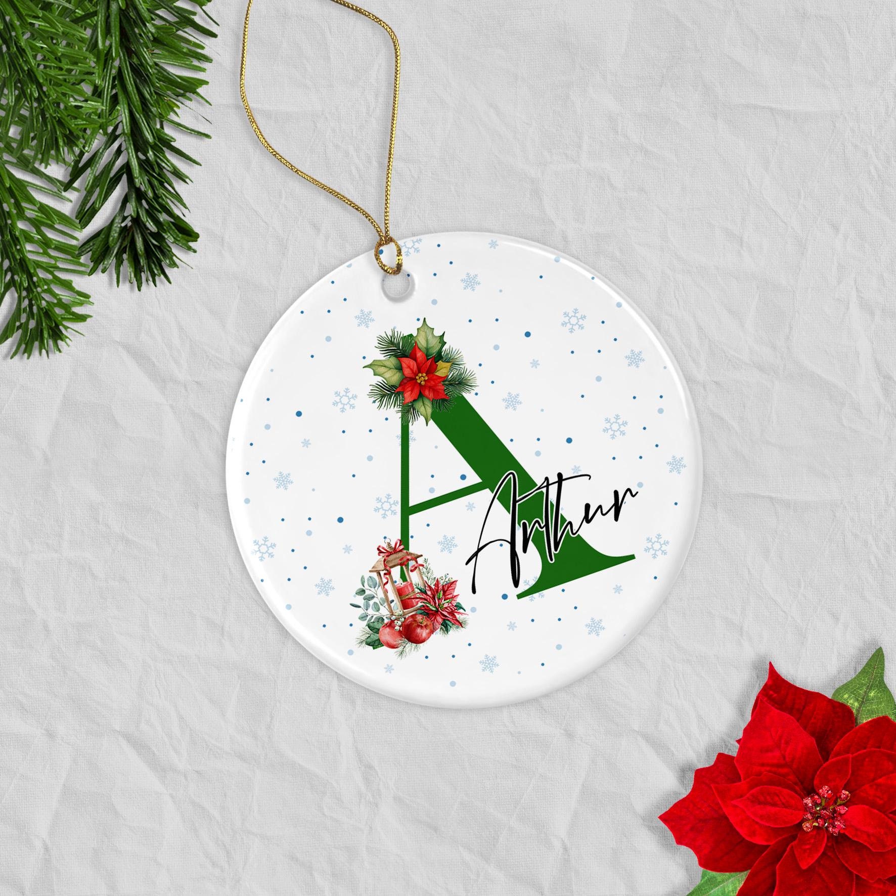 Personalised Ceramic Tree Ornament For Christmas With Name, Keepsake Gift, Personalised Bauble With Name, Hanging Tree Decoration