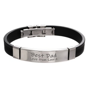 Personalised Mens Bracelet, Engraved Bracelet Gift For Him, Personalised Bracelet Gift for Fathers Day, Wedding, Birthday, Christmas TD-005