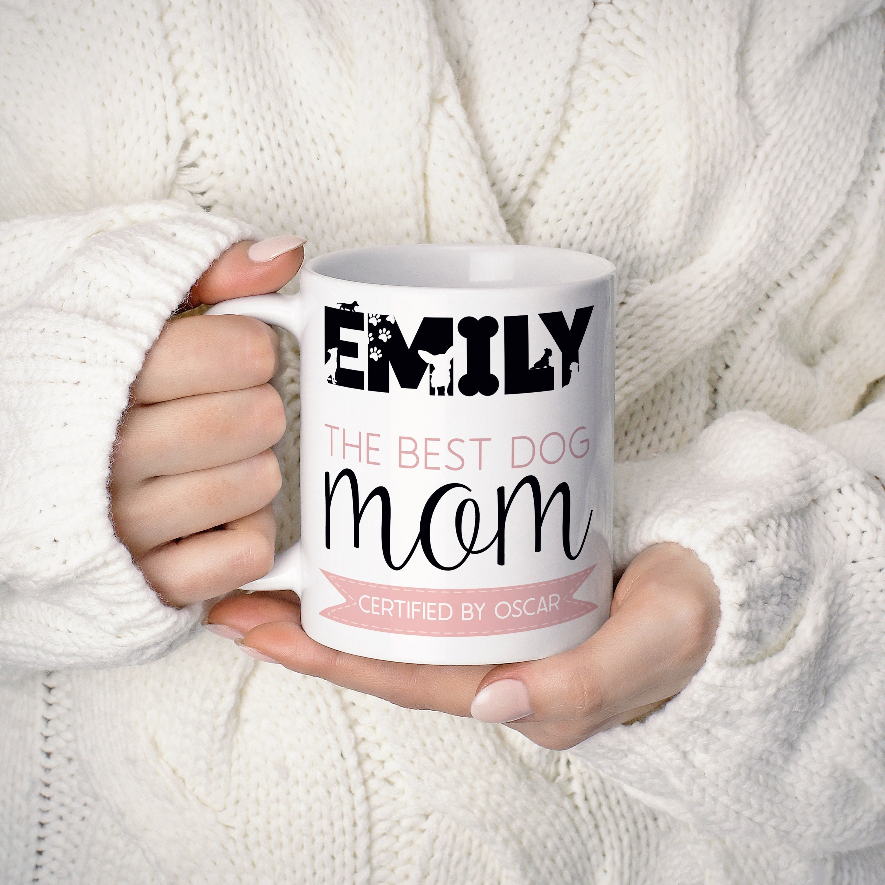 Personalised Dog Mum Certified By, Best Dog Mum Ever Gift for Dog Lovers, Dog Mum Gift for Birthday, Funny Dog Mum Gift TIS095D
